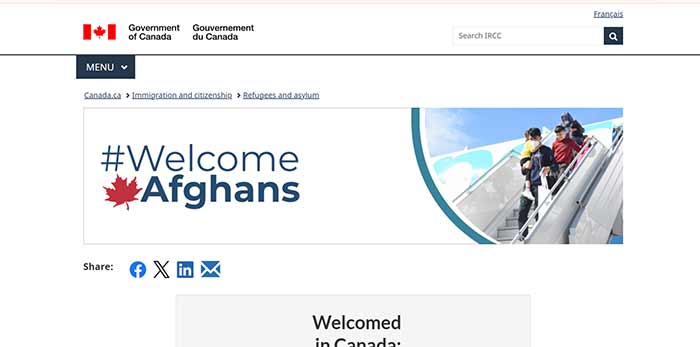 افغانها وبسایت رسمی اداره مهاجرت کانادا