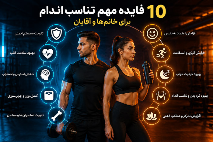 ۱۰ فایده مهم تناسب اندام برای خانم‌ها و آقایان